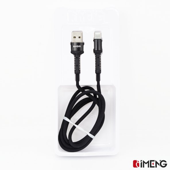İmeng Xiaomi Mi Note 10 3A UsbA to Type-C Pro Braided Örgülü Data ve Hızlı Şarj Kablosu Siyah - 5