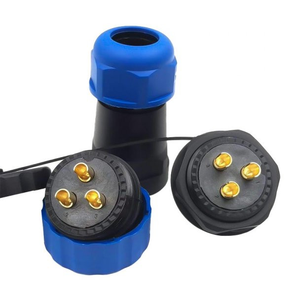 SD28 Su Geçirmez 3 Pin  Erkek-Dişi Yuvarlak 28 Mm Konnektör - 3