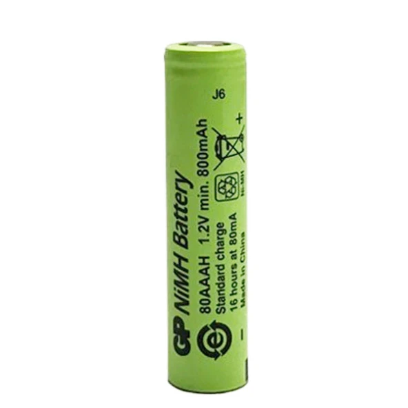 GP 1.2 Volt 800 Mah Düz Kafa Şarjlı AAA İnce Kalem Pil 80AAH