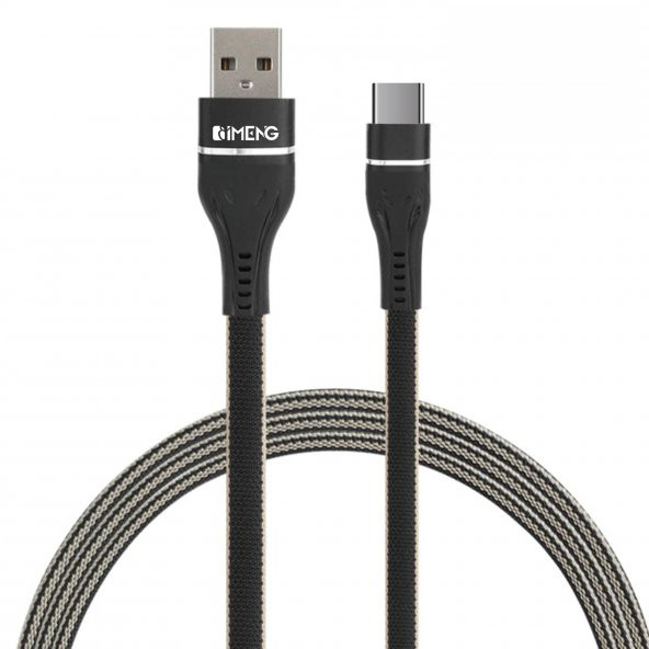 İmeng Tecno Pova Neo 2 3.1A UsbA to Type-C Örgülü Data ve Hızlı Şarj Kablosu Siyah ürün görseli