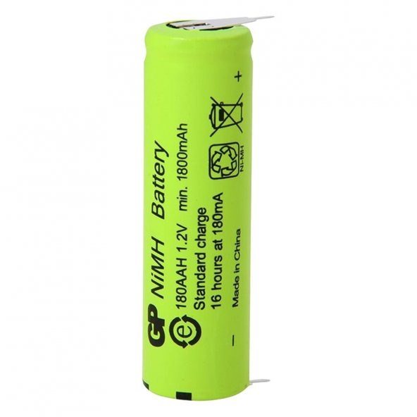 Gp 1.2 Volt 1800 Ma Düz Kafa Puntalı Şarjlı AA Kalem Pil 180Aah - 2