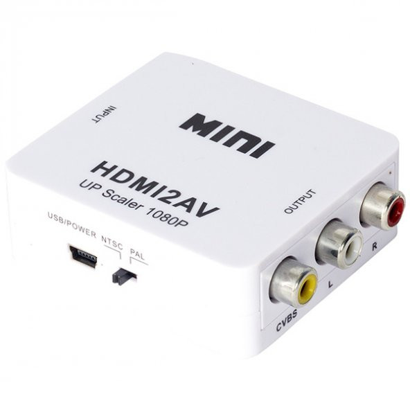 POWERMASTER PM-12861 HDMI TO RCA MİNİ MODEL 1920X1080 PLASTİK KASA ÇEVİRİCİ KONVERTÖR