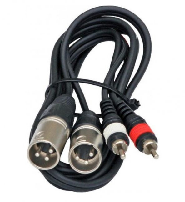 POWERMASTER PM-17973 2 XLR DİŞİ 2 RCA ERKEK 3 METRE KABLO