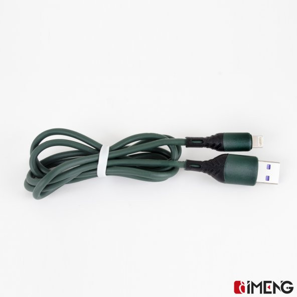 İmeng Apple İphone 12 Pro Max 6A 100W UsbA to Lightning Data ve Hızlı Şarj Kablosu Yeşil - 4