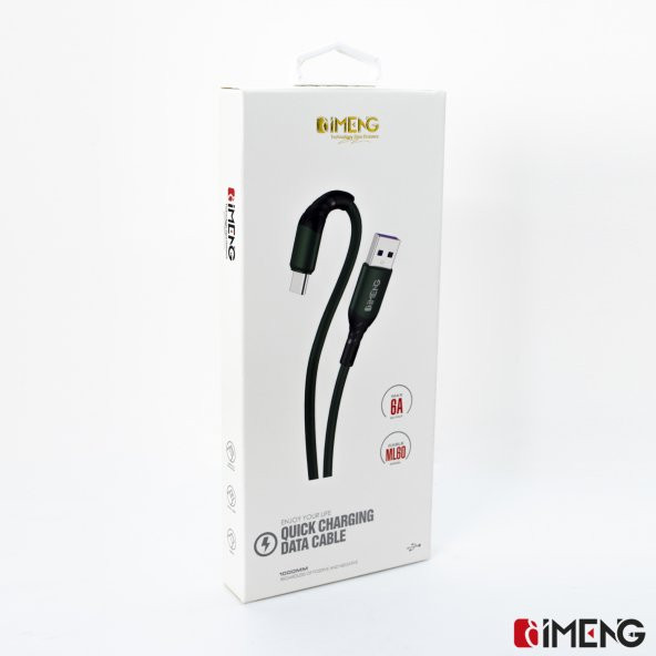 İmeng Apple İphone 12 Mini 6A 100W UsbA to Lightning Data ve Hızlı Şarj Kablosu Yeşil - 6