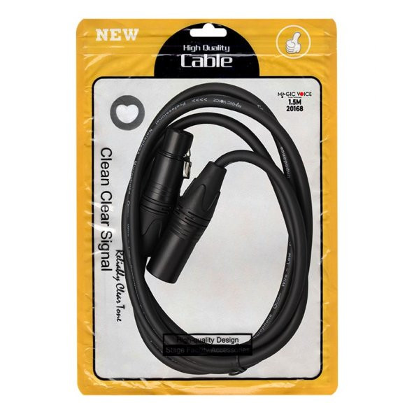 Magicvoice LD381 1.5 Metre Canon XLR Dişi - Canon XLR Erkek Stereo Plastik Jak Mikrofon Ses Kablosu - Resim 4