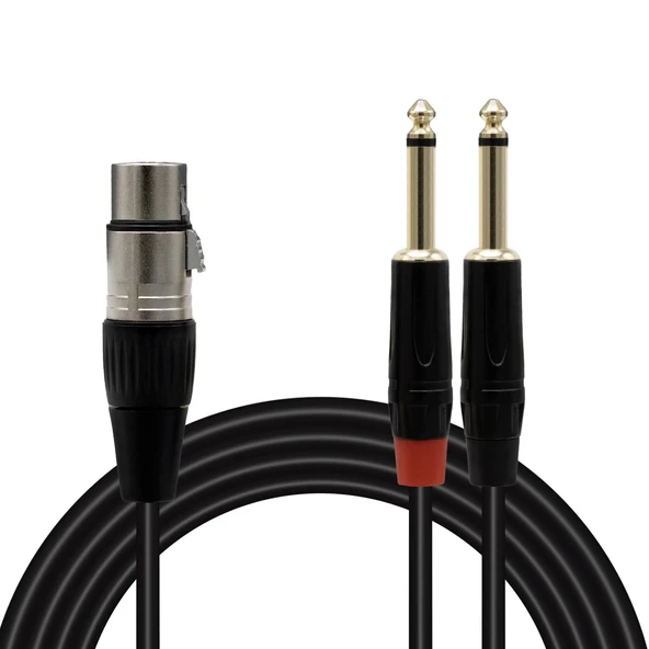 Magicvoice LD369A 10 Metre Canon XLR Dişi - 2X6.35Mm Mono Erkek Jak Ses Sinyali Splitter Kablosu - Resim 2