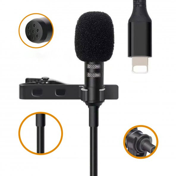 Magicvoice JH-041 Cep Telefonu İçin Lightning Youtuber Yaka Mikrofonu - Resim 3