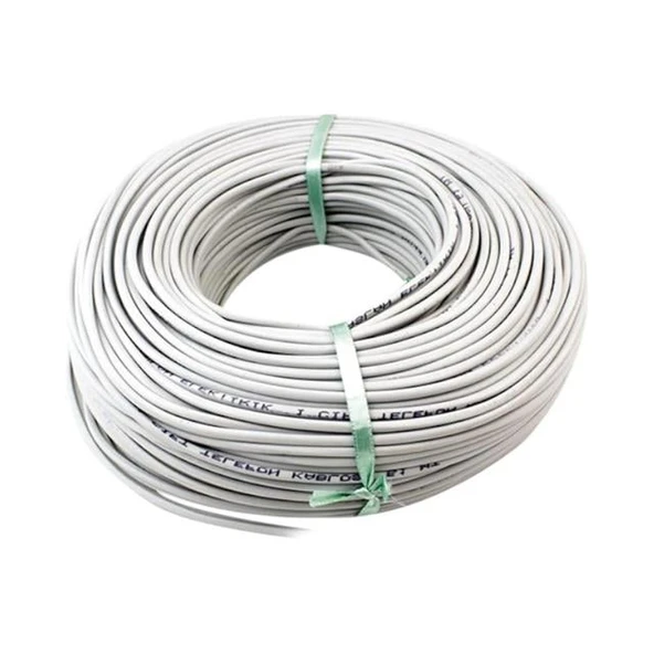 Powermaster 3 Telli 1 Hat 1 Çift 100 Metre Telefon Hat Kablosu (1*2+1*0.50) - 3