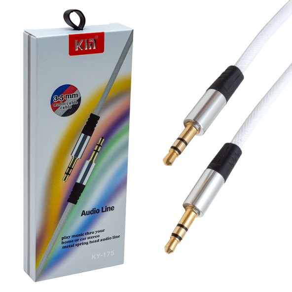 Powermaster Pm-3779 3.5 Mm Erkek/Erkek Beyaz Stereo Aux Kablo - 1