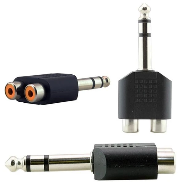 6.3 Mm Stereo Erkek - 2 Rca Dişi Çevirici Jack - 3