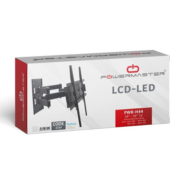 Powermaster PWR-H44 39''-55'' Çift Kollu Kilitli Hareketli Duvar Askı Aparatı - 2