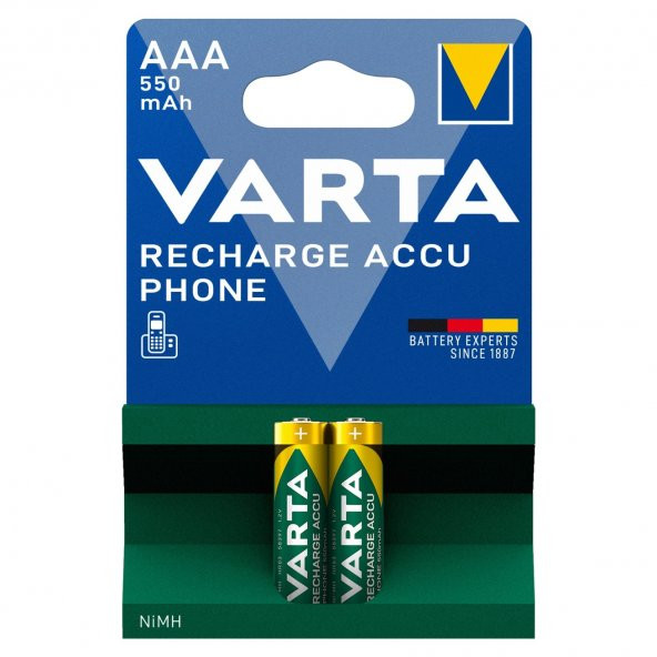 Varta Ni-Mh 1.2 Volt 550 Ma HR03 AAA Şarjlı 2'Li İnce Kalem Pil 56663 - 2