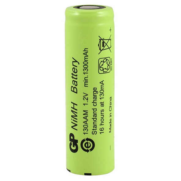 Gp  1.2 Volt 1300 Ma Düz-Kafa Şarjlı Kalem Pil 130AAM - 2
