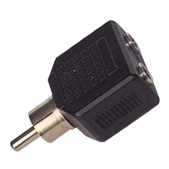 Rca Erkek - 3.5 Mm Stereo 2 Dişi Çevirici Jack - 3