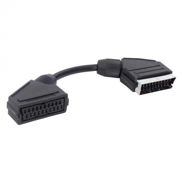 Scart Scart Erkek-Dişi Ara Kablo 20 Cm Elektromer - Resim 2