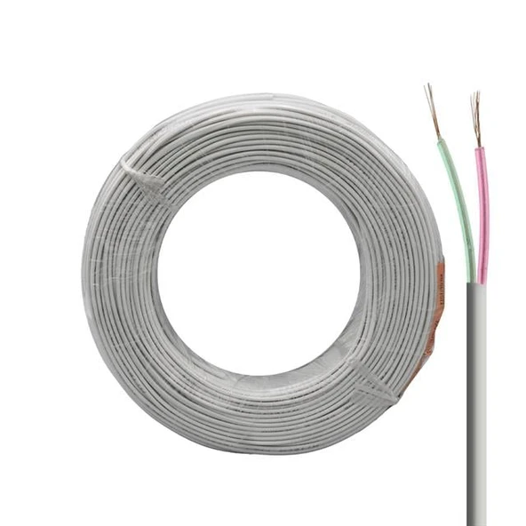 Lan LN-TEL22 Beyaz 2'Li Flat Köken 100 Metre Telefon Kablosu - Resim 3