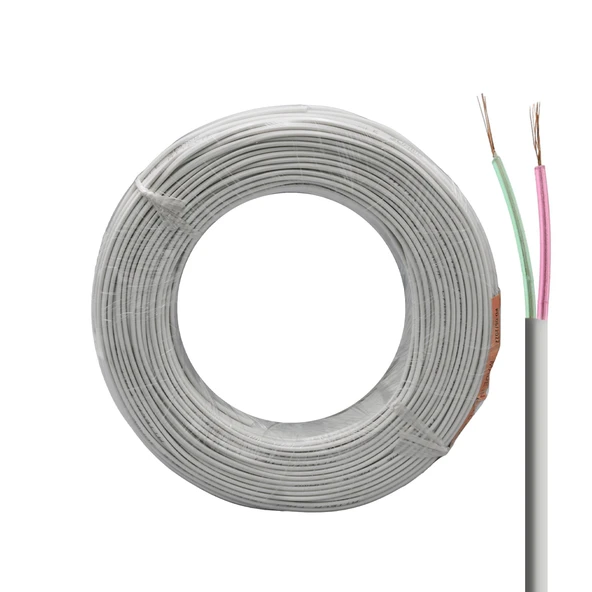 Lan LN-TEL22 Beyaz 2'Li Flat Köken 100 Metre Telefon Kablosu - Resim 2