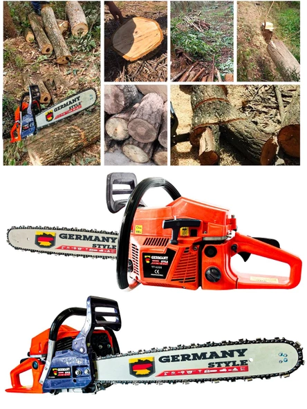 GERMANYSTYLE GRM-9063 3 HP Benzinli Ağaç Kesme Motoru Bıçkı 52 cc Benzin Motorlu Testere - 4