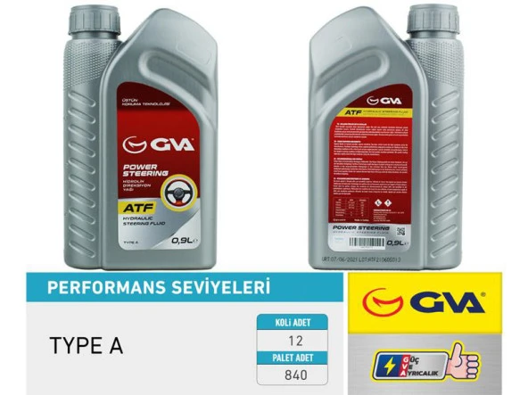 GVA HİDROLİK DİREKSİYON YAĞI ATF 900 ml. PLATINUM