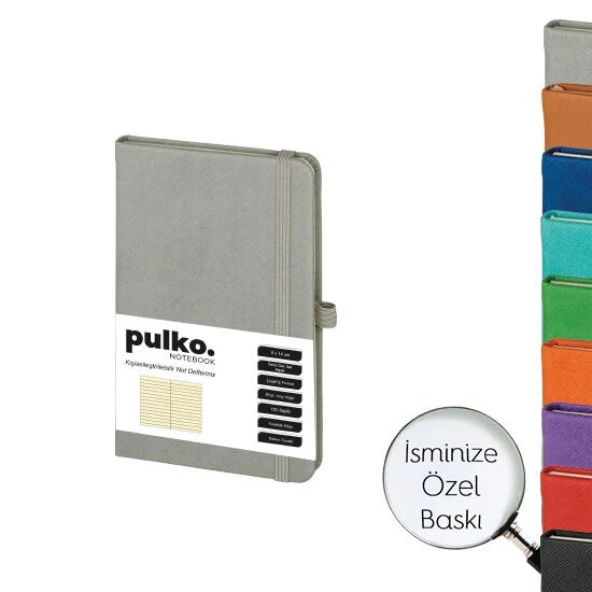 PULKO Notebook Not Defteri, (9x14cm), Termo Deri, Sert Kapak, 192 Sayfa, Çizgili, 035,