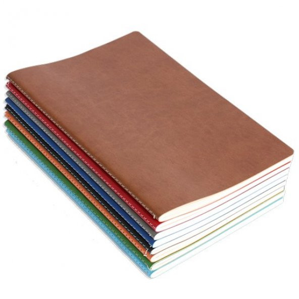 PULKO Notebook Not Defteri, (13x21cm), Terzi Dikiş, Termo Deri Kapak, 96 Sayfa, Krem Kağıt, Düz, 032,