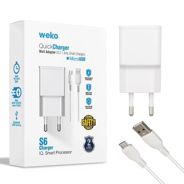 Weko WK-21434 2.1 Amper Telefon Şarj Adaptörü - 4