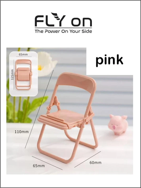 Katlanabilir Cep Telefonu Standı Sandalye Şeklinde Katlanabilir Masa Üstü İçin Plastik