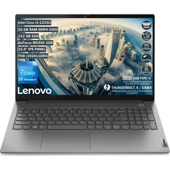 LENOVO THINKBOOK i5-1235U 16GB 512GB 15,6" FD 2VGA (Model:21DJ00GATX)