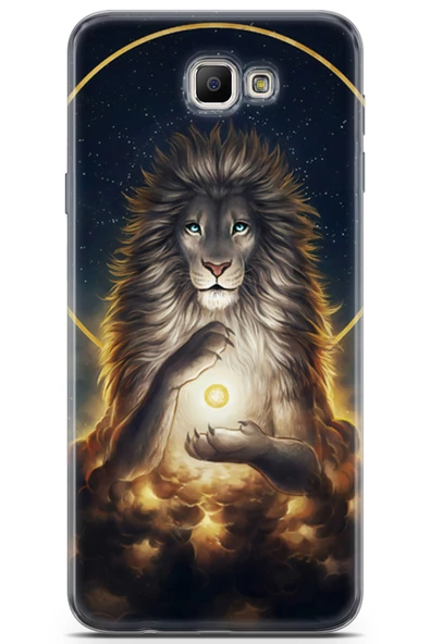 Samsung Galaxy J7 Prime Kılıf Seri Polka 18 Aslan KralParlak Kılıf