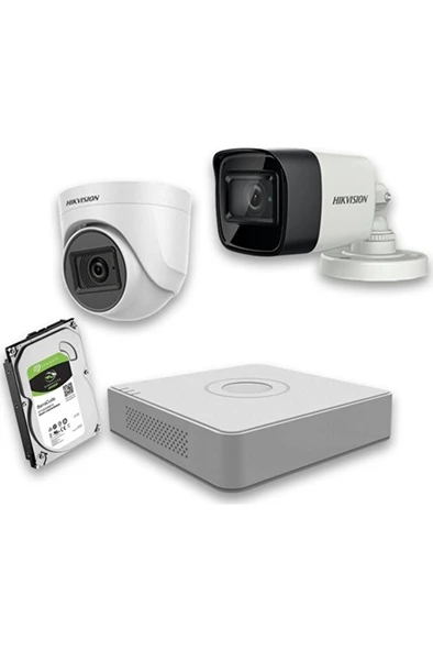 Hıkvısıon - 2 Kameralı 2mp Güvenlik Sistemleri + Full Set ürün görseli