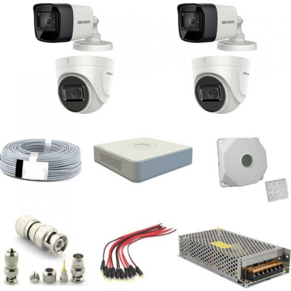 Hıkvısıon 2mp 1080P 4 Adet Fullhd Güvenlik Kamera Seti