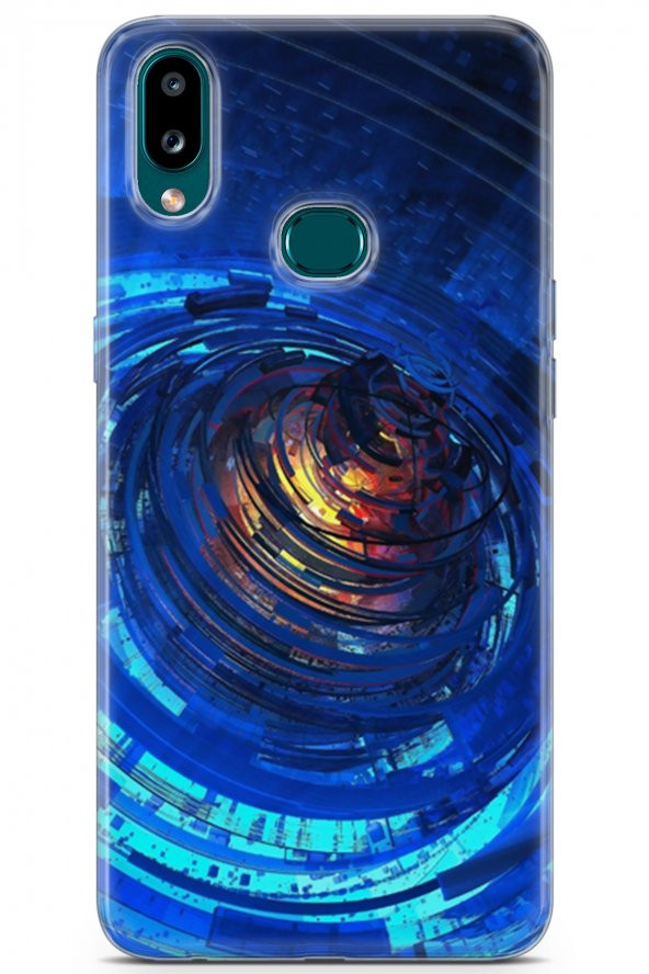 Samsung Galaxy A10s Kılıf Orijinal Seri Polka 03 LacivertArka Kapak