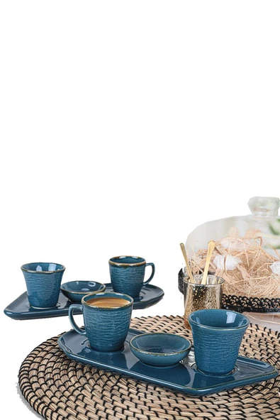 Set Sunum Tabaklı 2'Li Set Kahve Fincanı