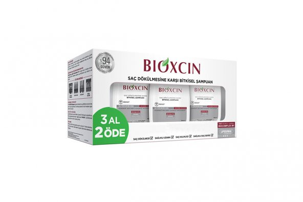 Bioxcin Klasik Bitkisel Yağlı Saçlar için Dökülme Karşıtı Şampuan 3x300 ml