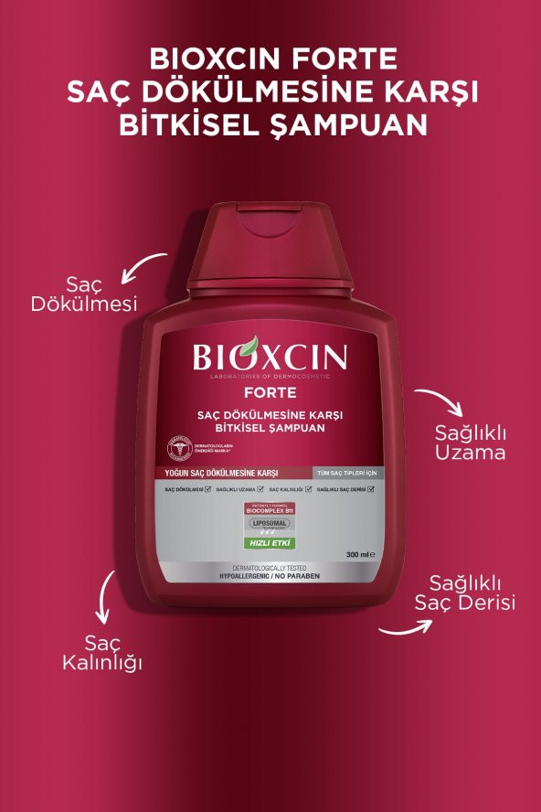 Bioxcin Forte Şampuan Tüm Saç Tipleri Için 3x300ml Yoğun Saç Dökülmesi Şampuanı - 4