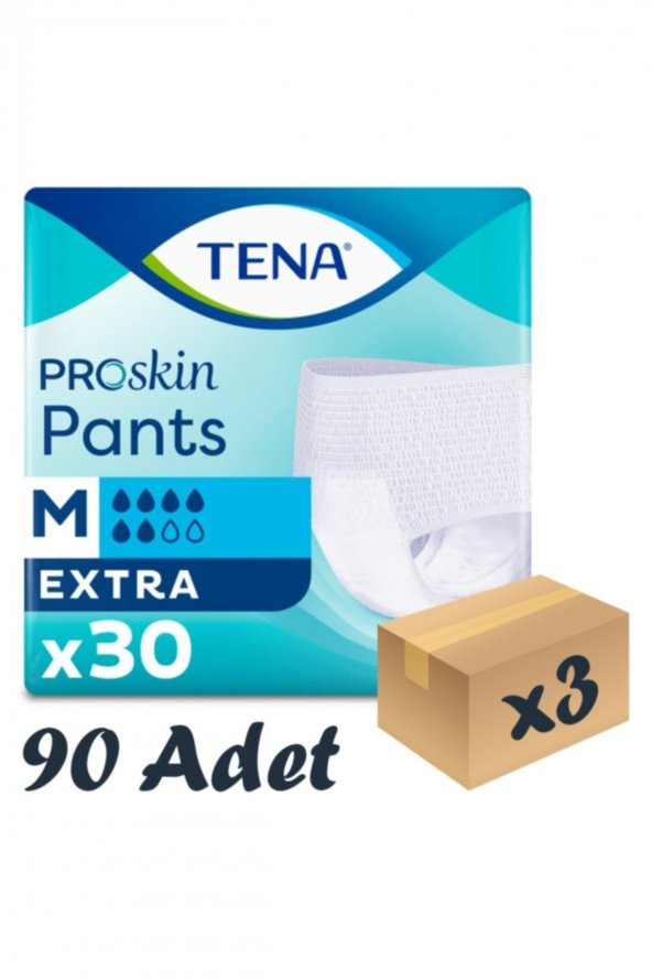 Tena Proskin Pants Extra Emici Külot Orta Boy m 6 Damla 30lu 3 Paket 90 Adet