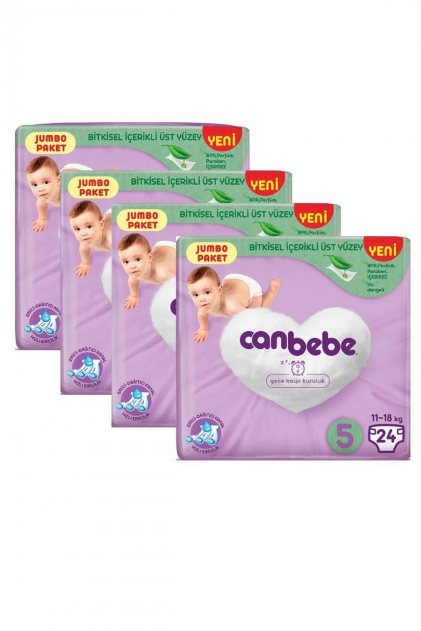 CANBEBE COMFORT DRY NO:5 24 ADET KILO 11-25  4 PAKET