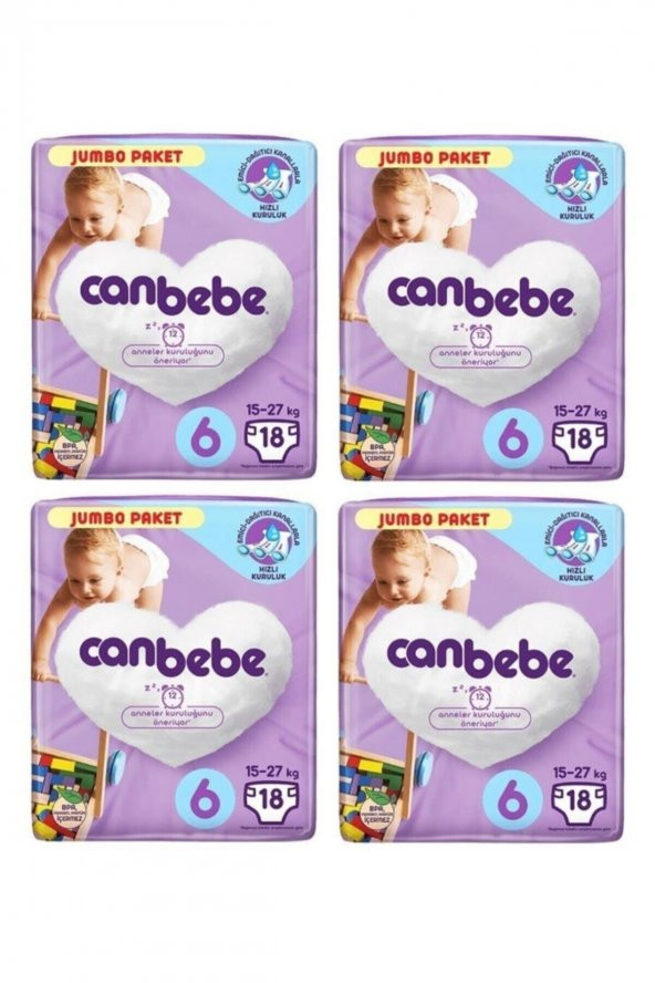 CANBEBE COMFORT DRY NO:6 18 ADET KILO 15+ 4 PAKET - 2