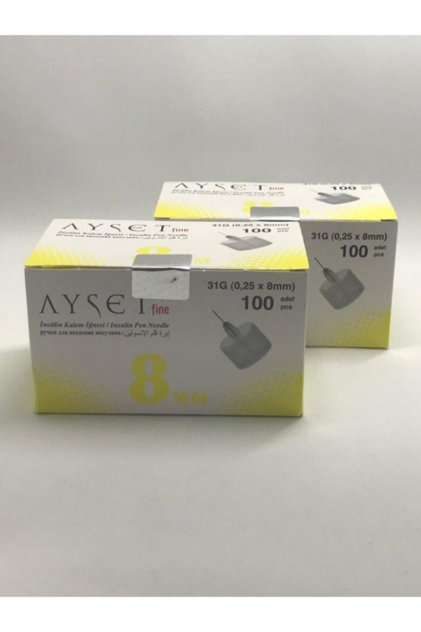 INSULIN IGNE UCU NO:8 MM AYSET FINE 2 KUTU