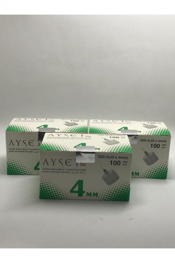 AYSET FINE INSULIN IGNE UCU NO:4 MM   3 KUTU - 3