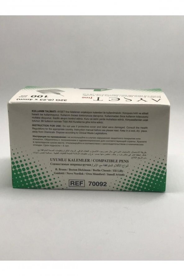 AYSET FINE INSULIN IGNE UCU NO:4 MM   3 KUTU - 4