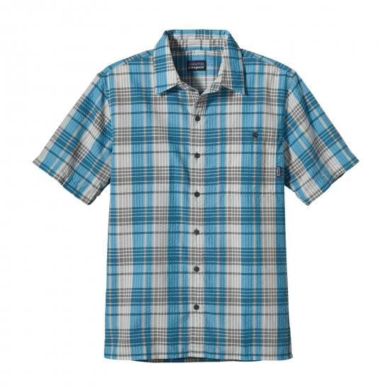 Patagonia Men's Puckerware® Shirt Gömlek  Mavi-Beyaz S