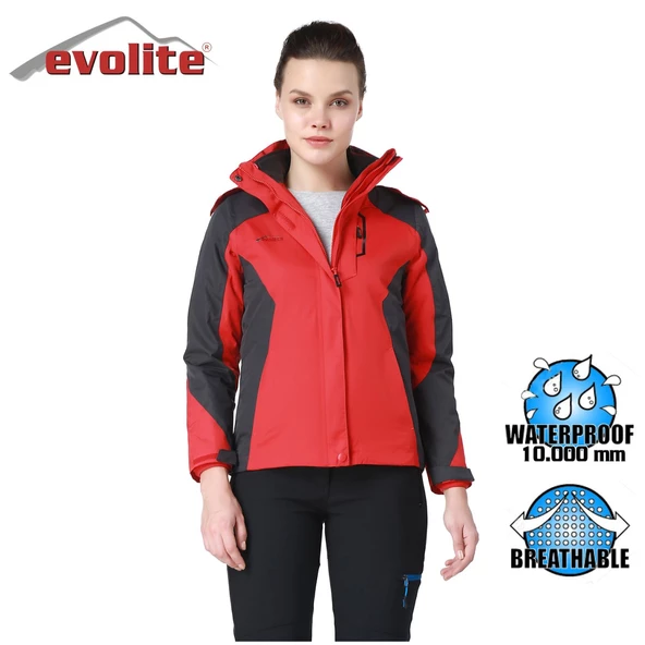 Evolite Diva Bayan 3in1 Gri/Kırmızı Mont  S - 9