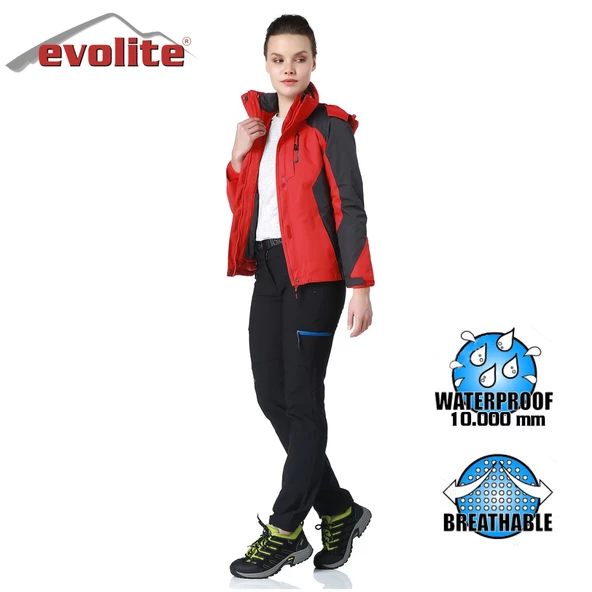 Evolite Diva Bayan 3in1 Gri/Kırmızı Mont  S - 6