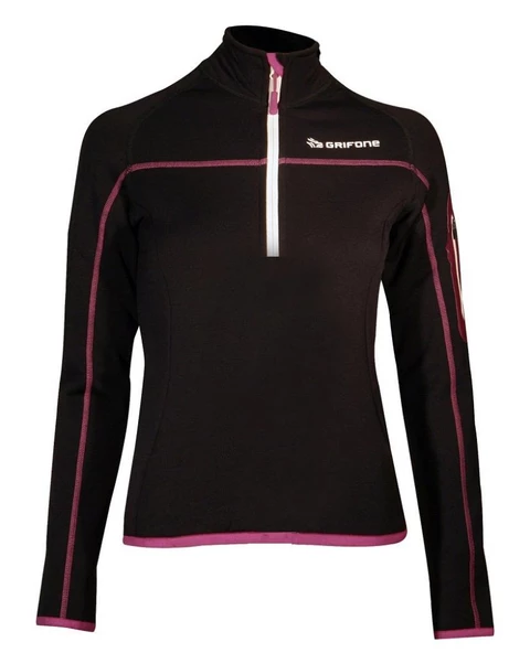 Grifone Elna Shirt Yarım Fermuarlı Polar Sweat Fuşya-Siyah L - 4