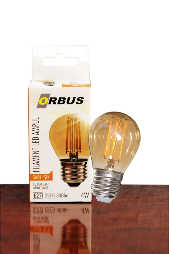 ORBUS Aral Dekoratif Amber Sarı Işık 4w Led Ampul