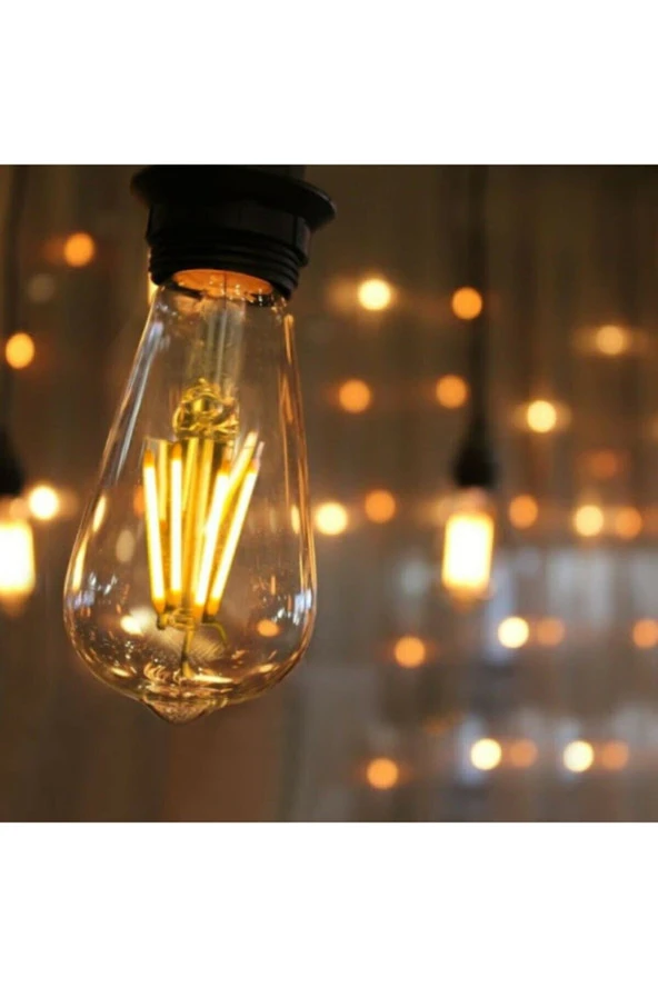 ORBUS Rustik Edison Led Ampul E27 Duy Armut Tipi St64 Model 4w Amber Renk