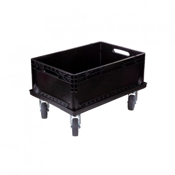 Taşıma Arabalı Compact 60-40-22 cm Plastik Kasa Siyah
