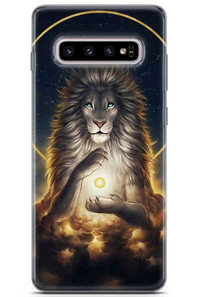 Samsung Galaxy S10 Plus Kılıf Seri Polka 18 Aslan KralParlak Kılıf - 1